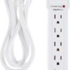 Surge Protector Power Strip, 6-Outlet, 790 Joules, LED Indicator, 6ft Extension Cord, White