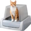 PetSafe ScoopFree Crystal Pro Self-Cleaning Automatic Cat Litter Box - Front-Entry Motion-Sensing Cat Box with Integrated Health Counter - Includes 1 Disposable Crystal Litter Tray
