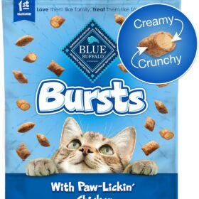 Blue Buffalo Bursts Crunchy & Creamy Cat Treats, Great for Training, Paw-Lickin' Chicken