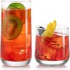 Libbey Ascent Tumbler and Rocks Drinking Glasses Set of 16, Glass Drinking Glasses with Curvature, Versatile Glassware Set for Parties and More