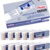 Pentel Hi-Polymer Block Eraser, White, 10/Box (ZEH10PC10)