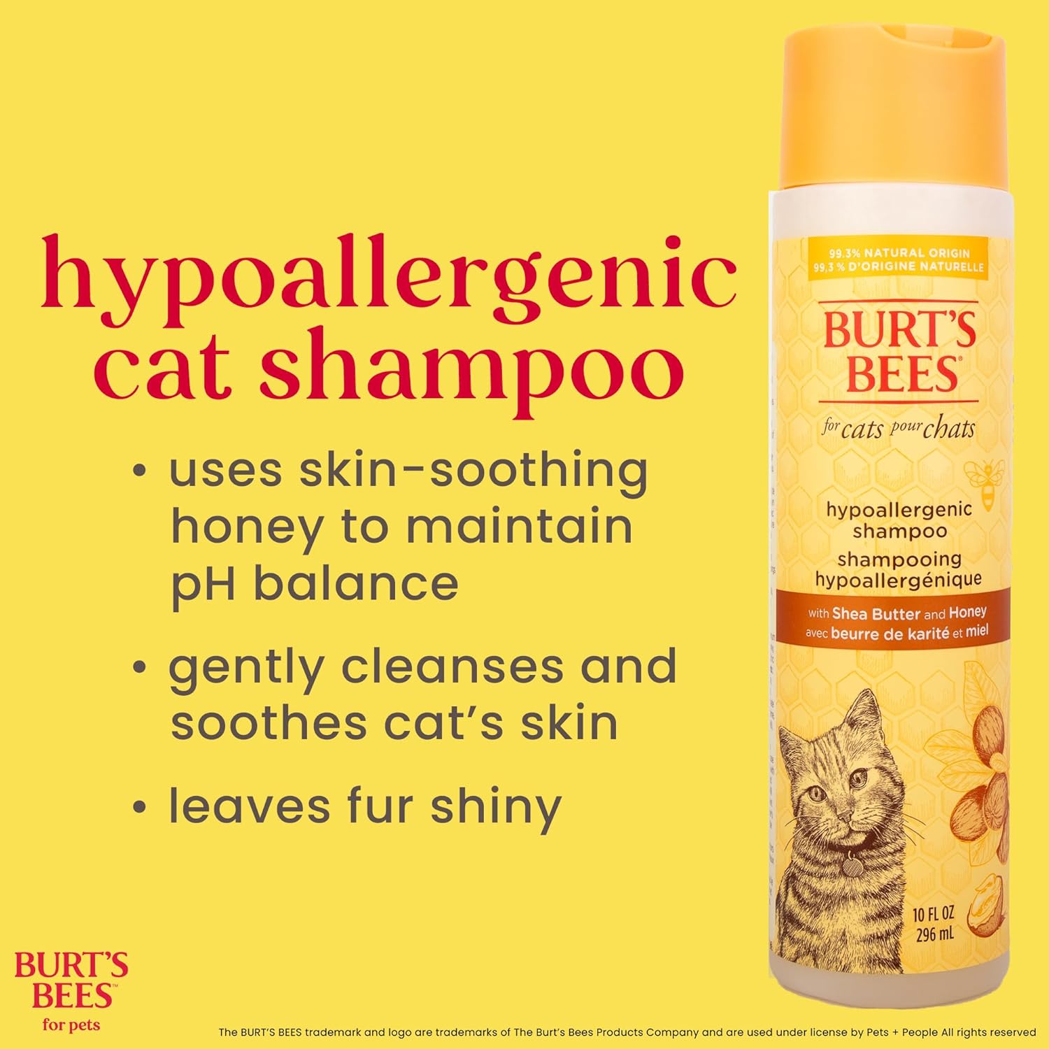 Burt's Bees for Pets Hypoallergenic Cat Shampoo with Shea Butter and Honey - A Gentle Kitten Shampoo for Indoor Cats with Dry & Itchy Skin, Sensitive Skin, Cat Bathing Supplies - Image 4