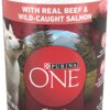 Purina ONE High Protein Wet Dog Food True Instinct Tender Cuts in Dog Food Gravy With Real Beef and Wild-Caught Salmon
